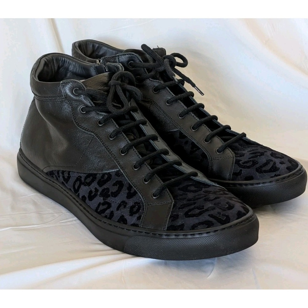 Giovanni Conti Mens Black Zip Sneakers Shoes Italy 44 11